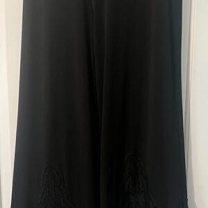 Wide leg lace detail Alfani Pants Black